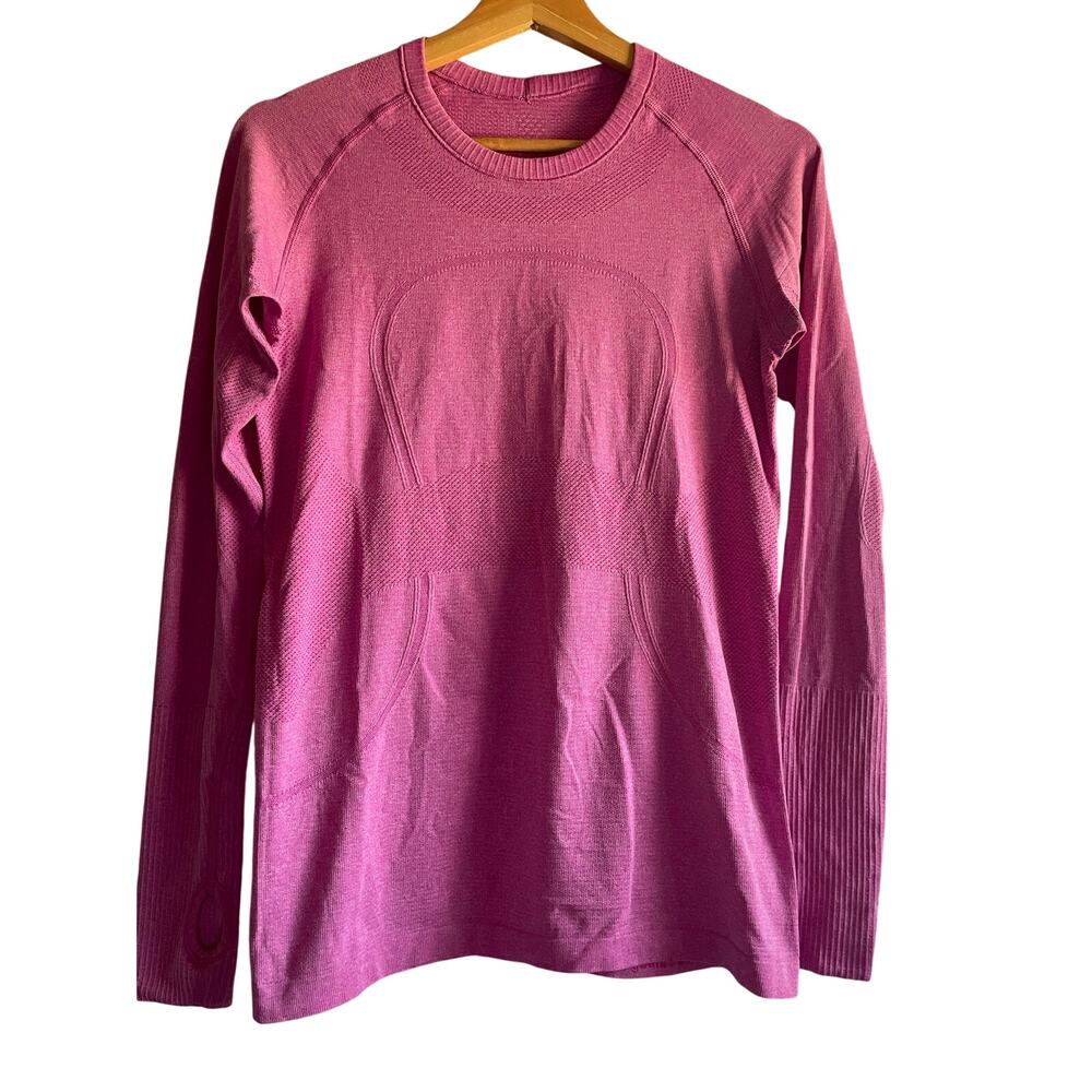 LULULEMON Heathered Raspberry Swiftly Tech Long Sleeve Crew Top Athleisure $78